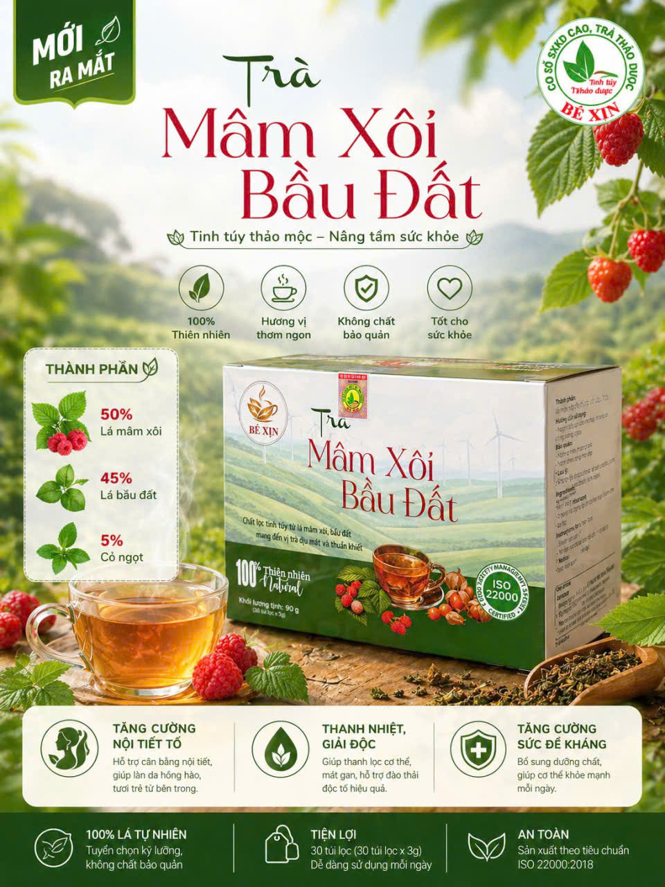 ảnh trà mâm xôi